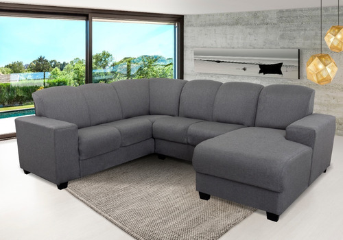 Sofa Esquinero Juego De Living Sillon Marron Leblon