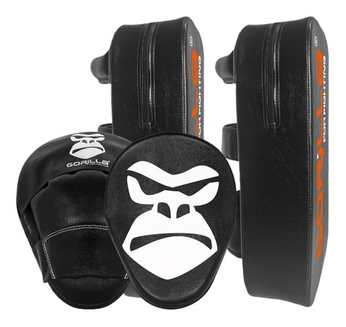 Aparador De Chute + Manopla De Foco Kit Muay Thai - Gorilla