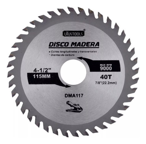 Disco Sierra Circular 4 1/2 40 Dientes Melamina