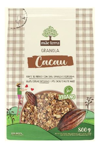 Granola Com Cacau E Nibs 800g - Mãe Terra