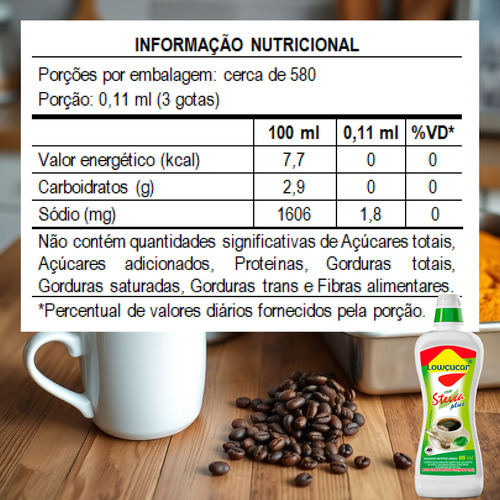 Adoçante Líquido Com Stevia Diet Lowçucar 65ml - Kit Com 12
