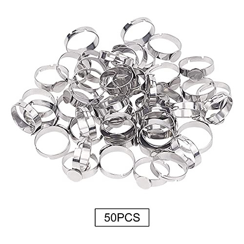 Anillo De Dedo Ajustable De Acero Inoxidable Ph Pandahall, 5