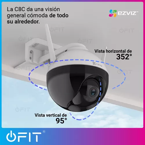 EZVIZ C8C - Cámara para el exterior con movimiento panorámico/inclinación