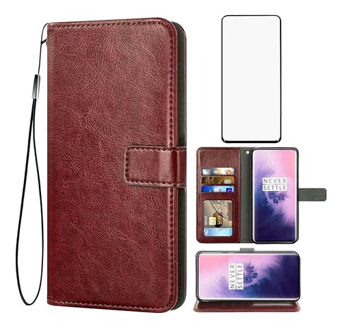 Compatible Con 7 Pro Funda Tipo Cartera De Vidrio Templado P