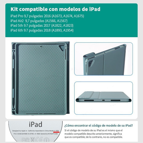 Touch Keyboard Case For iPad 5ta 6ta Air2 9.7 Pro Ñ -fx973