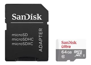 Cartão de memória SanDisk SDSQUNR-064G-GN3MA Ultra com adaptador SD 64GB
