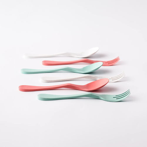Utensilios Reutilizables De Bambú Multicolor 6 Piezas