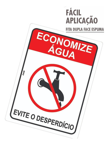 Kit C\ 6 Cartão Atenção Economize Agua Evite Desperdício Ps
