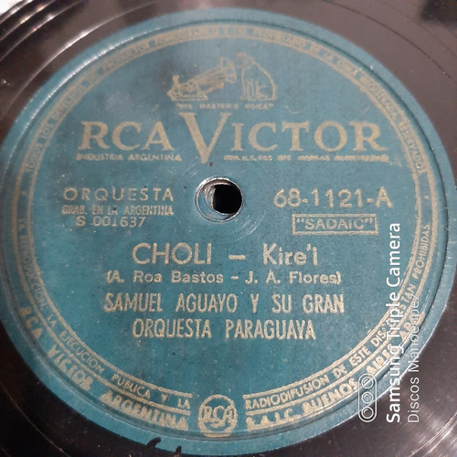 Pasta Samuel Aguayo Con Orq Paraguaya Rca Victor C166