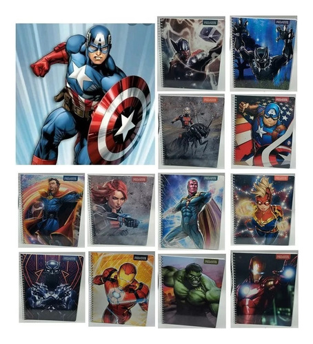 Pack 10 Cuadernos Universitarios Marvel Vengadores Avengers