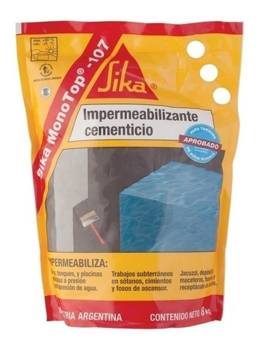 Sika Monotop 107 X 8 Kg Impermeabilizante Cementicio