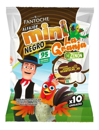 Imagen 6 de 6 de Fantoche Alfajor Mini ( Pack X 10u ) - Barata La Golosinería
