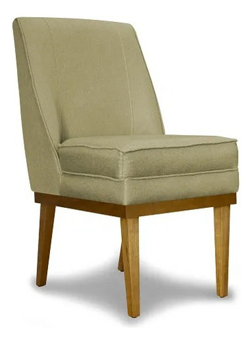 Cadeira de jantar Meu Lar Decorações de Ambientes Meu Lar Decorações de Ambientes Cadeira Virgínia, estrutura de cor  madeira e design do tecido lino, 1 unidade