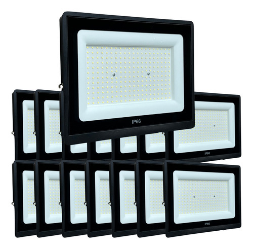 Kit 10 Refletor Led Holofote 2000w Bivolt 6500k Prova D'água