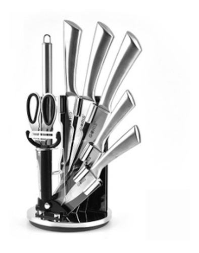  Set De Cuchillos De Cocina En Acero Inoxidable 9 Piezas