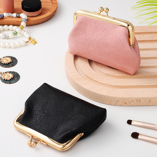 , Minibolsa Retro Para Llaves Y Monedas (negra Y Rosa, 1 De