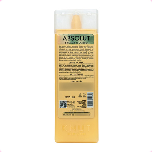Shampoo Absolut Reconstrução Hidratante Limpeza Profissional
