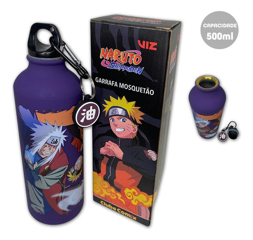 Garrafa Mosquetão 500ml Naruto Sage Mode Clube Comix