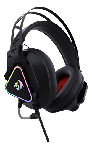 Headset Gamer Redragon Cadmus H370 Rgb 7.1 Surround Preto Preto