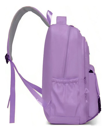 Mochila Unissex Escolar Livros Colorida Resistente Cor Roxo