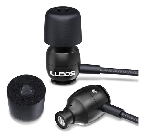 Audífonos Con Cable Ludos + Microfono + Volumen Negro