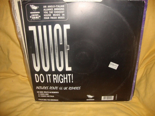 Vinilo Juice Do It Right Includes Route 66 Uk Remix Italo D2