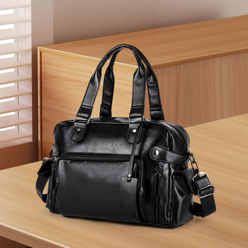 Bolso De Hombro De Cuero Para Hombre Con Correa Ajustable
