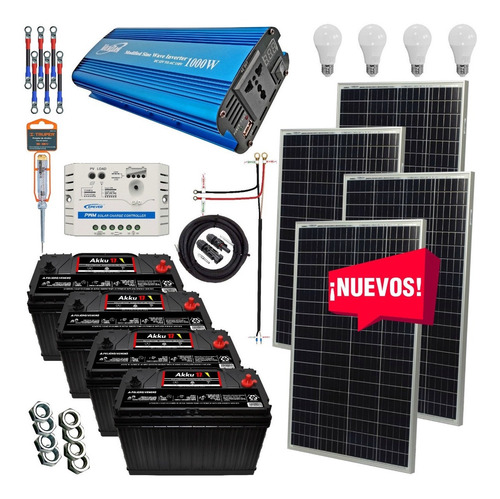 Kit Solar 2400 Watts, Baterías Akku Completo Listo Para Usar