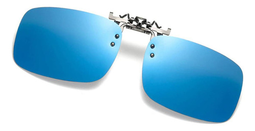 Clip On Adicional Sobrepor Oculos  Polarizado Dirigir Pescar Cor Azul/espelhado