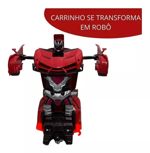 Carrinho Controle Remoto 4 Funcoes Vira Robo Inmetro Verm