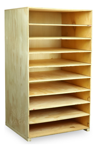 Archivero De Madera Natural Triplay 9mm 9 Espacios 1 Metro