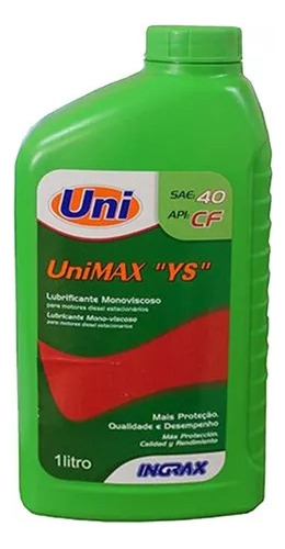 Óleo Unimax Ys 40 Ingrax 1 Litro Monoviscoso Mineral