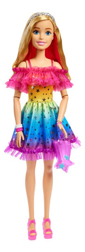 Barbie Large Dolls Muñeca Arcoíris Cabello Rubio 71 Cm