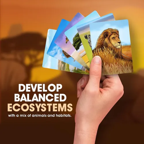 Ecosystem: Savanna - Un Juego De Cartas Familiar Sobre Animales En Bosques Herbáceos De Sabana Africana, Juego De Ecología Para Niños Y Adultos