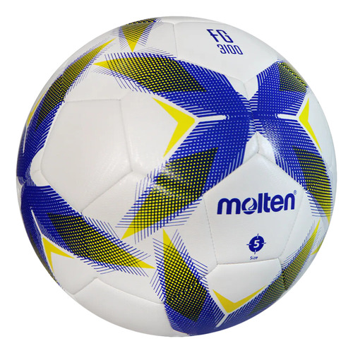 Balón Futból Soccer Molten F5r1000 #5 Césped Cualquiera Color Blanco/azul