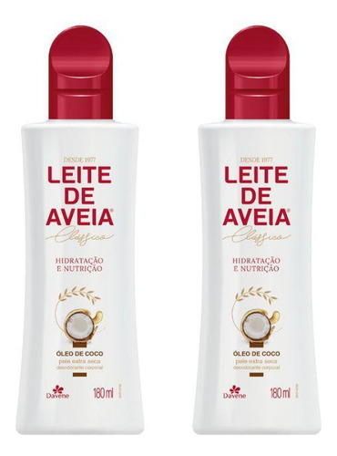 Davene Hidratante davene leite aveia 180ml oleo de coco - 2un 180mL - kit x 2 unidades