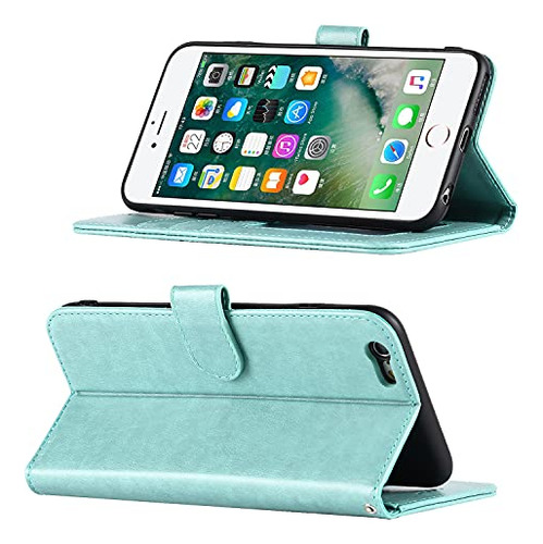 Funda Cartera Para iPhone 6 Plus iPhone 6s Plus Verde 5.5pul