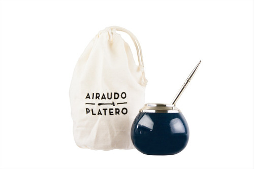 Mate De Cerámica Azul Premium Packaging