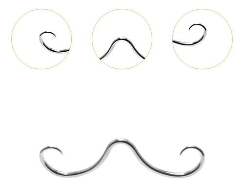Anillo Para La Nariz Con Bigote, Joyería Para La Plata
