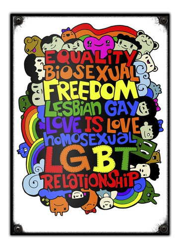 #991 - Cuadro Decorativo - Love Lgtb Orgullo Amor Poster 