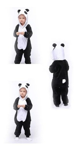 Imagen 4 de 6 de Pijama Kigurumi Polar Oso Panda Para Niños Y Niñas