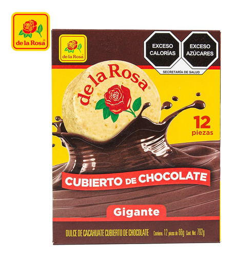 Mazapan Gigante Cubierto De Chocolate De La Rosa Caja 12 Pz