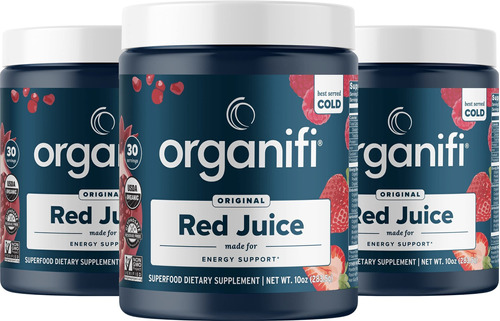 Organifi Red Juice - Bebida Energtica Vegana Preentrenamient