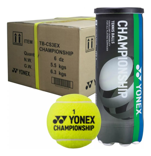 Caja 24 Tarros De Pelotas De Tenis Yonex Championship X3