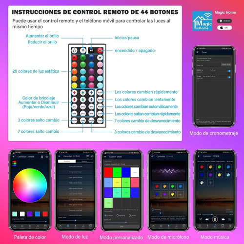 Tiras Luces Led 15m Alexa Led Rgb Luces Led Alexa Magic Home