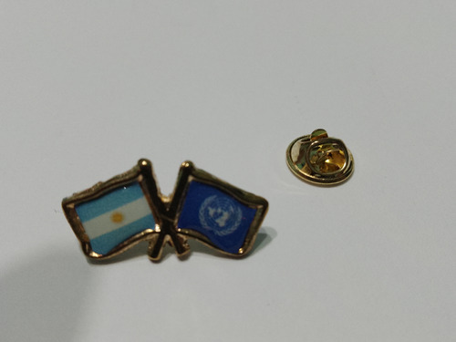 Pins Naciones Unidas Con Bandera Argentina  De 2 Cms
