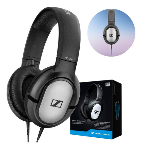 Fone De Ouvido Sennheiser Fechado Preto - Hd206