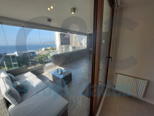 Moderno Dpto En C. Montemar Con Linda Vista Al Mar, 3 D, 2 B