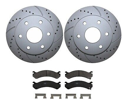 Front Brake Kit 305mm Drilled Rotors Trw Metallic Pads F Lld