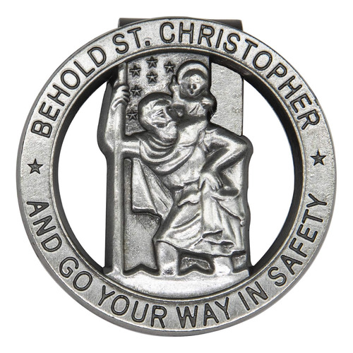 Medalla San Cristobal Clip Para Visera Vehiculo Solar 1